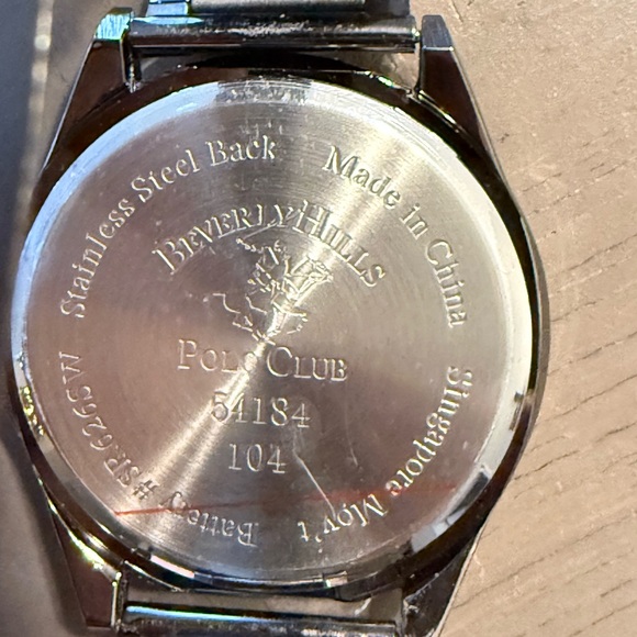 Beverly Hills Polo Club Metallic Watch with Black Accents - Picture 6 of 6